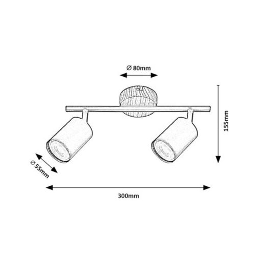 Rábalux Edmund Beltéri lámpa  GU10 2x MAX 25 - RAB5296