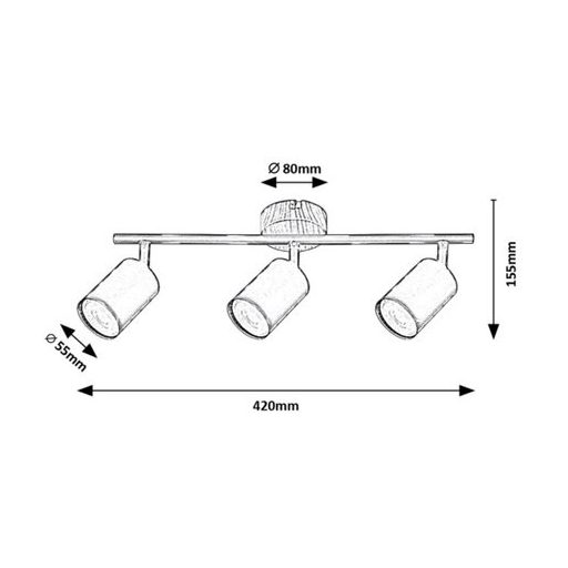 Rábalux Edmund Beltéri lámpa  GU10 3x MAX 25 - RAB5297