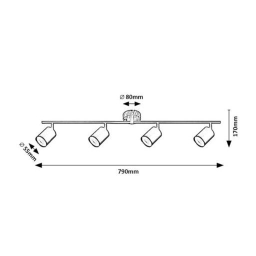 Rábalux Edmund Beltéri lámpa  GU10 4x MAX 25 - RAB5298