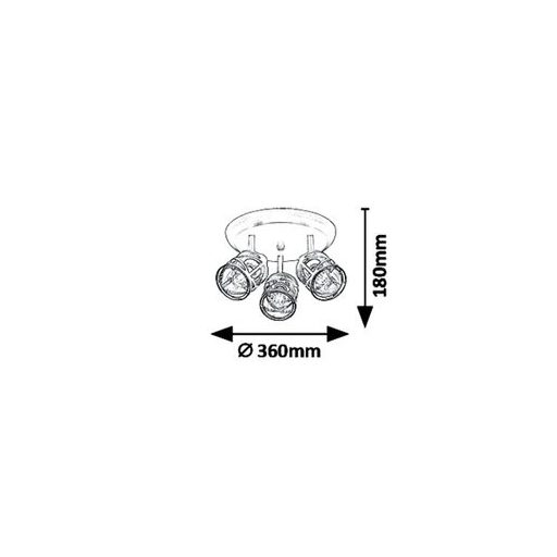 Rábalux Oberon Spotlámpa E14 3x MAX 40W IP20 barna RAB5337