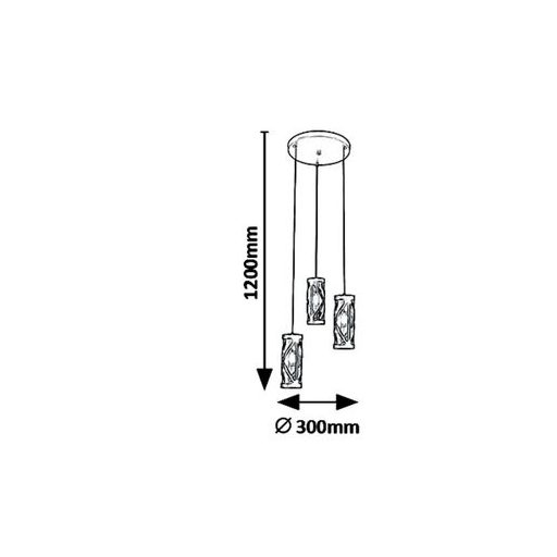 Rábalux Oberon Függeszték E14 3x MAX 40W IP20 barna RAB5339