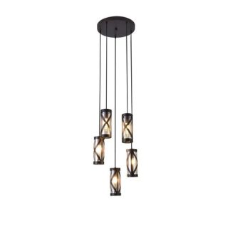   Rábalux Oberon Függeszték E14 5x MAX 40W IP20 barna RAB5340