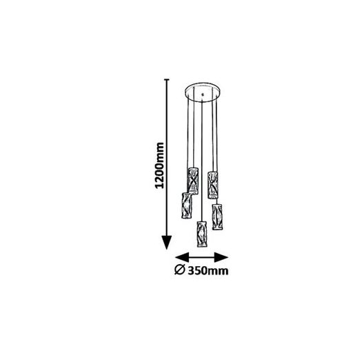 Rábalux Oberon Függeszték E14 5x MAX 40W IP20 barna RAB5340