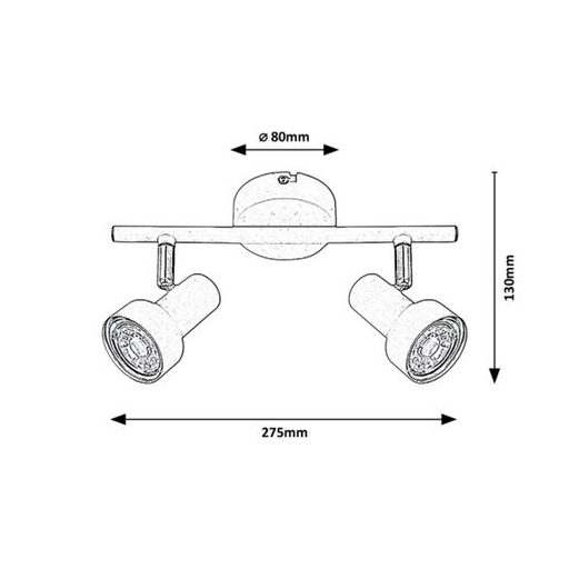 Rábalux Konrad Beltéri lámpa  GU10 2x MAX 50 - RAB5355