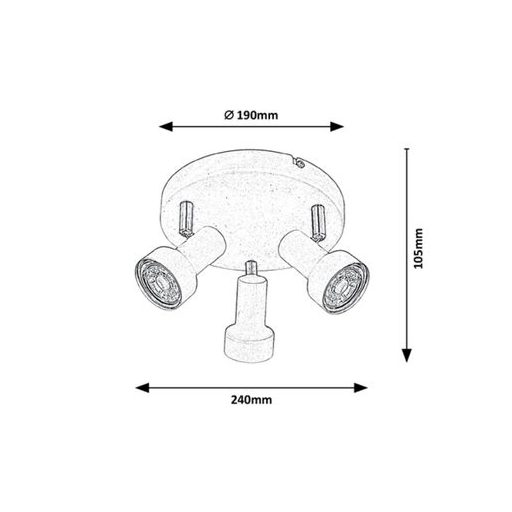 Rábalux Konrad Beltéri lámpa  GU10 3x MAX 50 - RAB5356