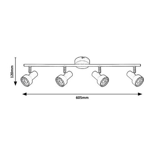 Rábalux Konrad Beltéri lámpa  GU10 4x MAX 50 - RAB5357