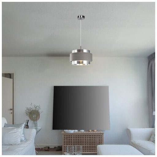 Rábalux Basil Függeszték E27 1x MAX 40W IP20 szatin króm RAB5383