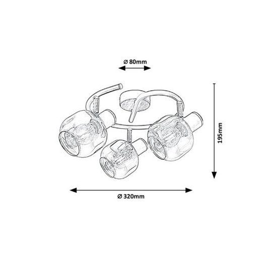 Rábalux Salazar Beltéri lámpa  E14 3x MAX 40 - RAB5399