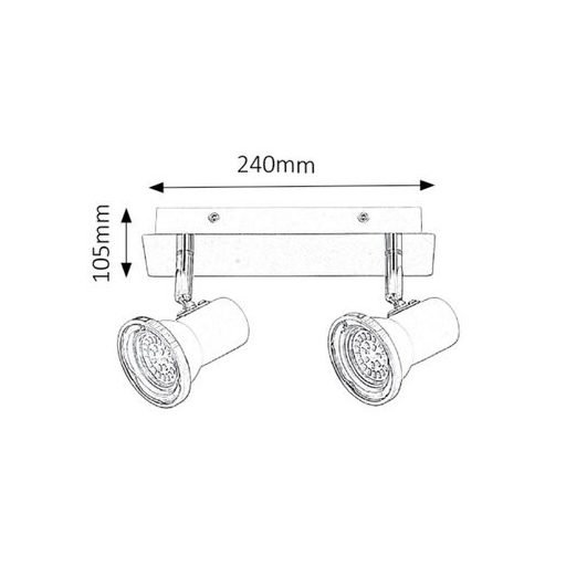 Rábalux Steve Beltéri lámpa természetes fehér GU10 2x MAX 15 - RAB5498