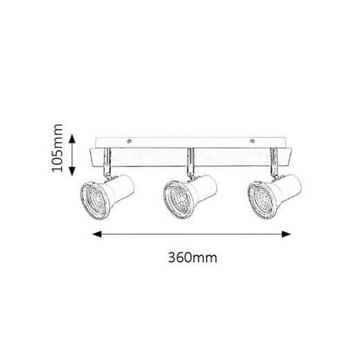 Rábalux Steve Beltéri lámpa természetes fehér GU10 3x MAX 15 - RAB5499