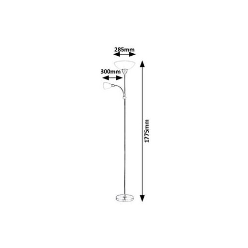 Rábalux Diana Állólámpa E27 G45 1X MAX 40W + E14 1X MAX 40W 2 kapcsolóval IP20 szatin króm RAB5739