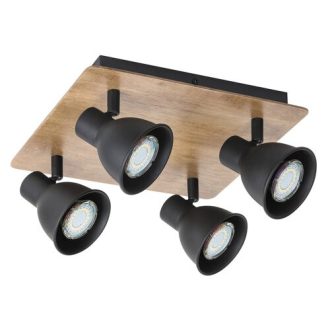 Rábalux Mac Spotlámpa GU10 4x MAX 35W IP20 fekete RAB5905