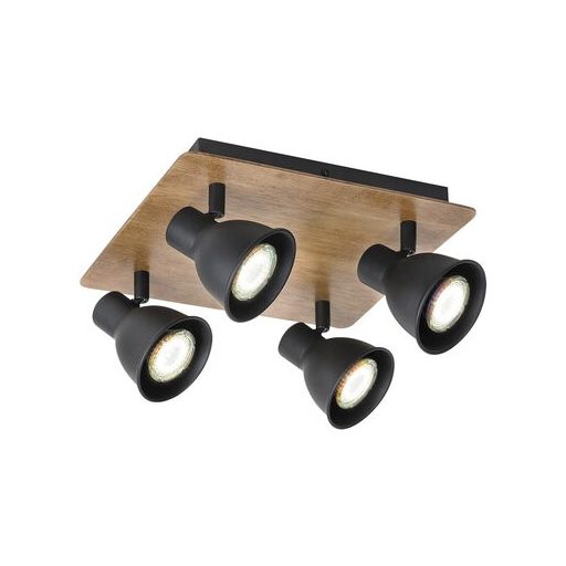 Rábalux Mac Spotlámpa GU10 4x MAX 35W IP20 fekete RAB5905