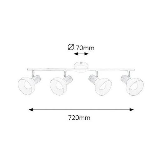 Rábalux Holly Spotlámpa E14 4x MAX 40W IP20 fehér RAB5947
