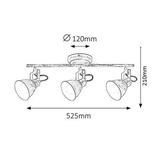Rábalux Vivienne Spotlámpa E14 3x MAX 40W IP20 antik fehér RAB5968