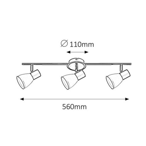 Rábalux Ati Spotlámpa E14 3x MAX 40W IP20 fekete RAB5978