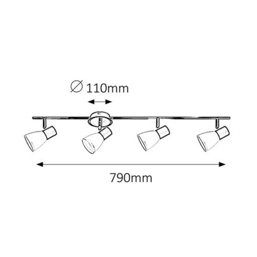 Rábalux Ati Spotlámpa E14 4x MAX 40W IP20 fekete RAB5979