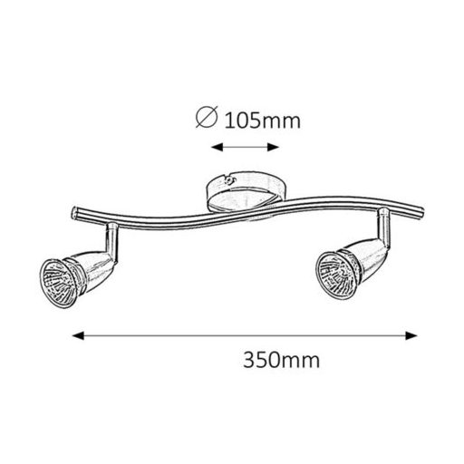 Rábalux Norman Beltéri lámpa  GU10 2x MAX 50 - RAB5992