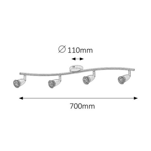 Rábalux Norman Beltéri lámpa  GU10 4x MAX 50 - RAB5994