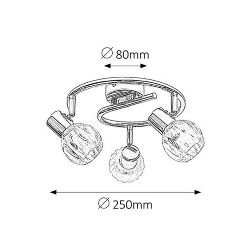 Rábalux Lauren Spotlámpa E14 3x MAX 40W IP20 króm RAB6093