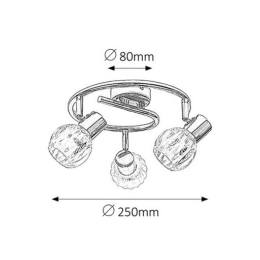Rábalux Lauren Beltéri lámpa  E14 3x MAX 40 - RAB6093