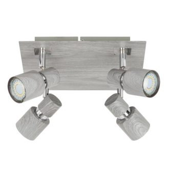   Rábalux Merkur Spotlámpa GU10 4x MAX 50W IP20 ezüst tölgy RAB6128