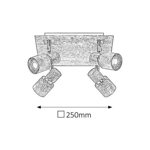 Rábalux Merkur Spotlámpa GU10 4x MAX 50W IP20 ezüst tölgy RAB6128