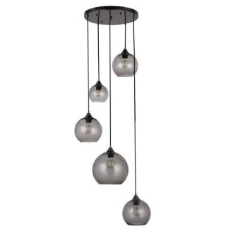  Rábalux Tanesha Függeszték E27 5x MAX 40W IP20 fekete RAB6440