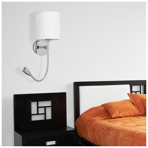 Rábalux Larkin Fali lámpa E27 1x MAX 40W + LED 3W 2 kapcsolóval 2800K IP20 króm RAB6529