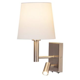   Rábalux Harvey Fali lámpa E27 1x MAX 40W + LED 3W 2 kapcsolóval 2800K IP20 szatin króm RAB6539