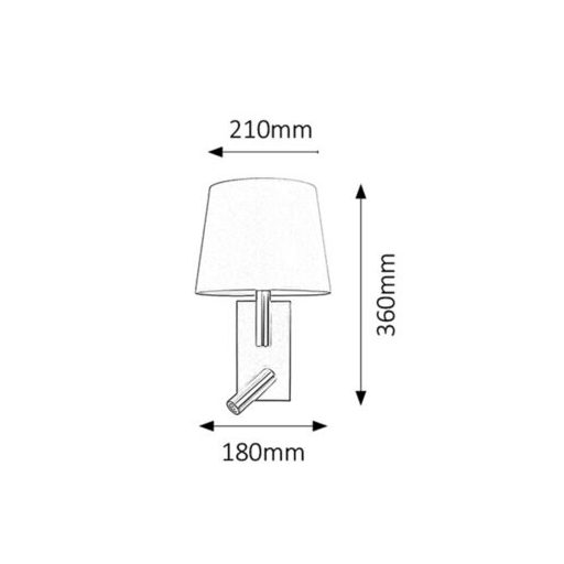 Rábalux Harvey Fali lámpa E27 1x MAX 40W + LED 3W 2 kapcsolóval 2800K IP20 szatin króm RAB6539