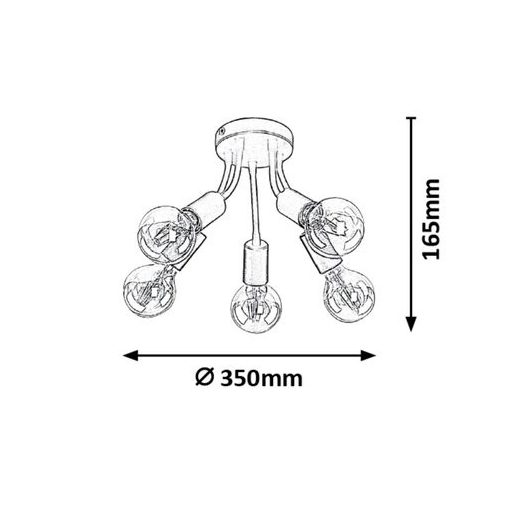 Rábalux Almus Beltéri lámpa  E27 5x MAX 60 - RAB6809