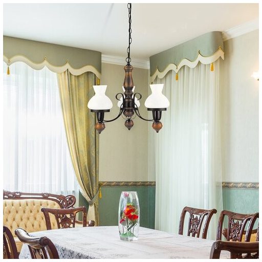 Rábalux Petronel Csillár E27 3x MAX 60W IP20 matt fekete RAB7078