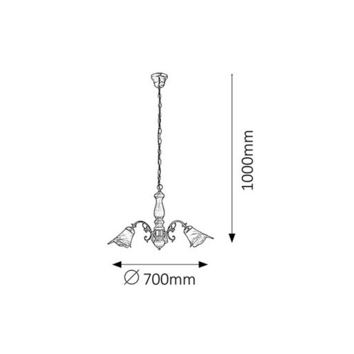 Rábalux Rustic 3 Csillár E14 3x MAX 40W IP20 bronz RAB7093