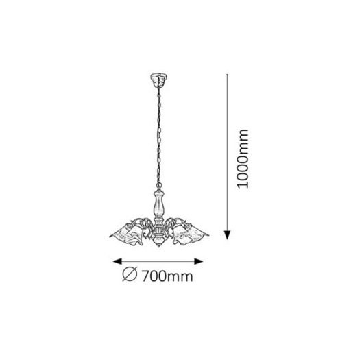 Rábalux Rustic 3 Csillár E14 5x MAX 40W IP20 bronz RAB7095