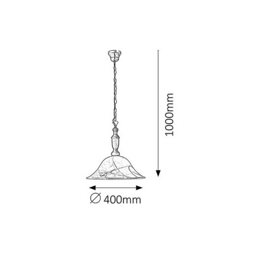 Rábalux Rustic 3 Csillár E27 1x MAX 100W IP20 bronz RAB7099