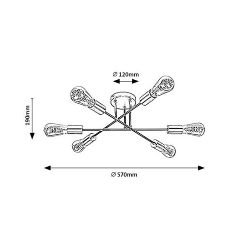 Rábalux Branwen Beltéri lámpa  E27 6x MAX 25 - RAB71026
