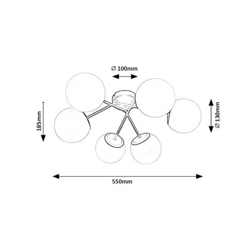 Rábalux Meduza Beltéri lámpa  E14 6x MAX 20 - RAB71294