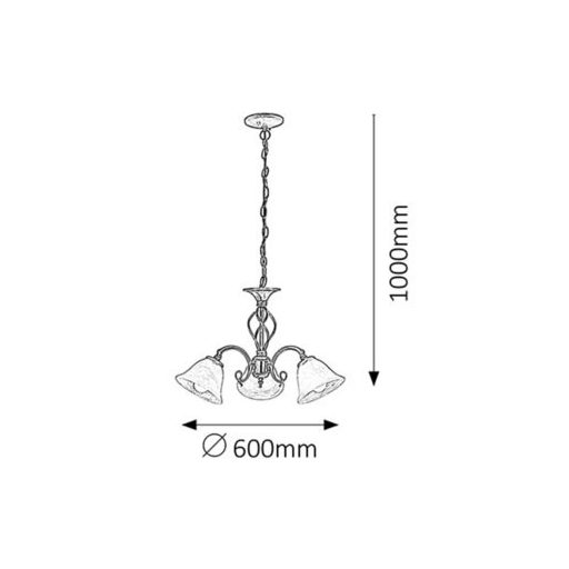 Rábalux Beckworth Csillár E14 3x MAX 40W IP20 bronz RAB7133