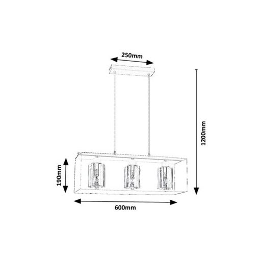 Rábalux Chadwick Beltéri lámpa  E27 3x MAX 25 - RAB72033
