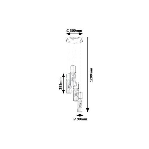 Rábalux Ronno Beltéri lámpa  E27 4x MAX 25 - RAB72054