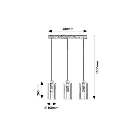 Rábalux Tanno Beltéri lámpa  E27 3x MAX 25 - RAB72123