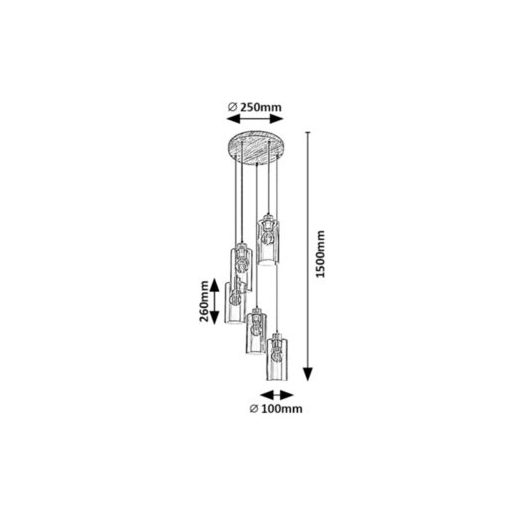 Rábalux Tanno Beltéri lámpa  E27 5x MAX 25 - RAB72125