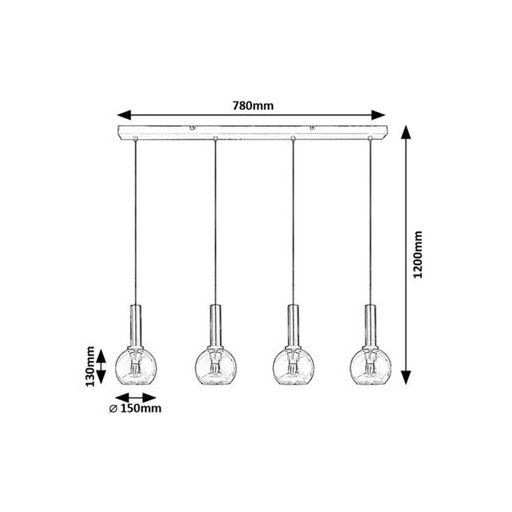 Rábalux Centio Beltéri lámpa  E27 4x MAX 40 - RAB72174