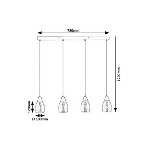 Rábalux Ilmari Beltéri lámpa  E27 4x MAX 15 - RAB72184