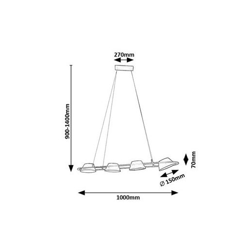 Rábalux Odiss Beltéri lámpa meleg fehér LED 36 - RAB72218