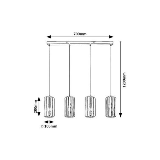 Rábalux Veness Beltéri lámpa  E27 4x MAX 40 - RAB72256