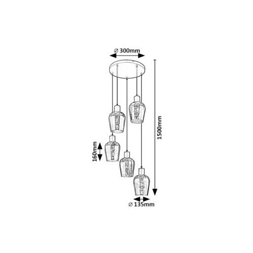 Rábalux Florian Beltéri lámpa  E27 5x MAX 40 - RAB72272