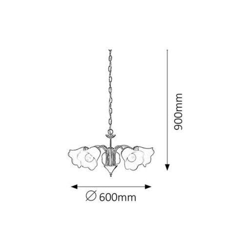 Rábalux Rafaella Csillár E14 5x MAX 40W IP20 arany RAB7235