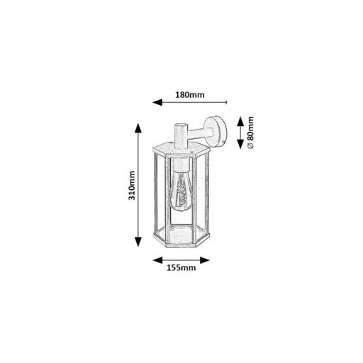 Rábalux Dubrovnik Kültéri lámpa  E27 1x MAX 40 - RAB7238